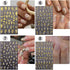 8 Sheets Gold Nail Stickers Flower Nail Decals 3D Self Adhesive Leaf Nail Art Stickers Spring Nail Designs Nail Art Supplies for Women Nail Manicu...