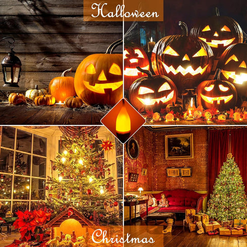 Bestview LED Flame Effect Light Bulbs,3 Modes Flickering Light Bulbs, Smart E12 Chandelier Base Candle Fire Light Bulb for Halloween, Christmas,Pa...