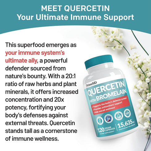 28-in-1 Quercetin with Bromelain Supplement - Quercetin 500mg Capsules for Daily Immune Defense Support - Quercetin with Vitamin C and Zinc for Ad...