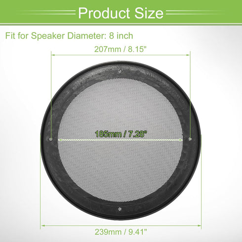 ACROPIX Universal 8" Car Speaker Grills Cover Mesh Round 8 Inch Audio Speaker Subwoofer Guard Protector Case with Mounting Screws Iron ABS Black -...