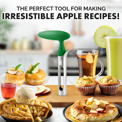 Zulay Premium Apple Corer - Easy to Use Durable Remover for Pears, Bell Peppers, Fuji, Honeycrisp, Gala and Pink Lady Apples - Stainless Steel Cup...