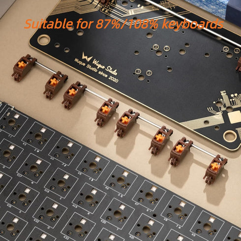 WS Stupid Keyboard Stabilizers, Snap-in Stabilizers with 2u 6.25u 7u Wires, 1.2mm PCB Mount Stabs Kit for Mechanical Keyboards MX Switches...