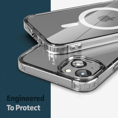 ENCASED Mag Case for iPhone 14 Pro Max - Clear Back Protective Cover - Compatible with MagSafe (2022 iPhone 14promax 6.7") includes Tempered Glass...