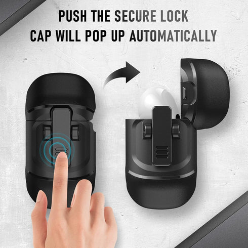 Maxjoy Compatible with AirPods Pro 2 Case Cover with Cleaner Kit, Military Hard Shell Protective Armor with Lock for AirPod Pro 2 Charging Case, F...