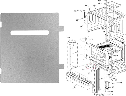 WB06X10638 Canopy Mica Replacement for GE Microwave 1166457 AH1017735 Specific Not Universal...