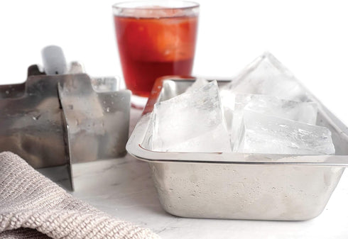 RSVP International Endurance Cocktail Collection, Retro Ice Cube Tray, Stainless Steel, Dishwasher Safe, 7.25x5x2.5"...