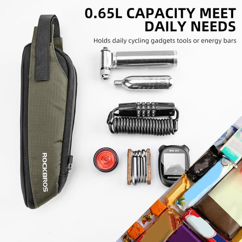 ROCKBROS Bike Top Tube Bag Bike Frame Bag Bike Triangle Bag Small Aerodynamic Bag for Triathlon and Gravel Bikes...