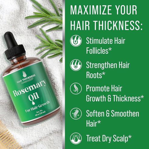Rosemary Oil for Hair Growth For Men + Women - No Harsh Scent or Scalp Burn. Topical Treatment For Hair Loss Prevention, Hair Thickness, Regrowth....