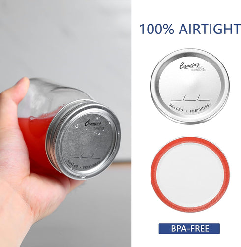 120-Count, Wide Mouth Canning lids for Ball, Kerr Jars,Split-Type Jar Lids Leak Proof Food Grade Material,100% Fit & Airtight for Wide Mouth Jars...