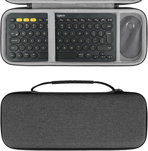 GEEKRIA Hard Case Compatible with Logitech K380s/k380 + M355/350s, Keyboard and Pebble Mouse Combo Protective Travel Bag for Small Compact Keyboar...