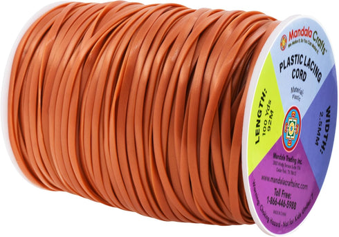 Mandala Crafts Rust Plastic Lacing Cord Boondoggle String Kit - 2.5mm 100 Yds Gimp String Kit for Keychain Plastic Cord Bracelet Necklace Jewelry ...