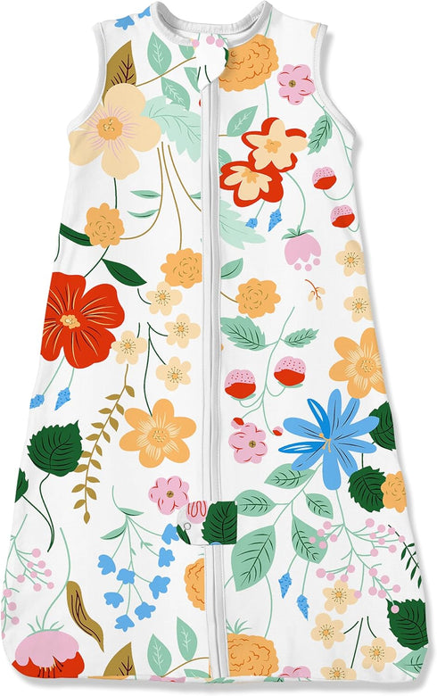 TotAha Garden Floral Baby Sleep Sack, Stretchy Sleepsack, Silky Comfort, Buttery Soft, Swaddle Transition Sleeping Bag, 2-Way Safe Zippers, Light ...