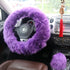 Ogrmar Winter Warm Faux Wool Steering Wheel Cover with Handbrake Cover & Gear Shift Cover for 14.96" X 14.96" Steeling Wheel in Diameter 1 Set 3 P...