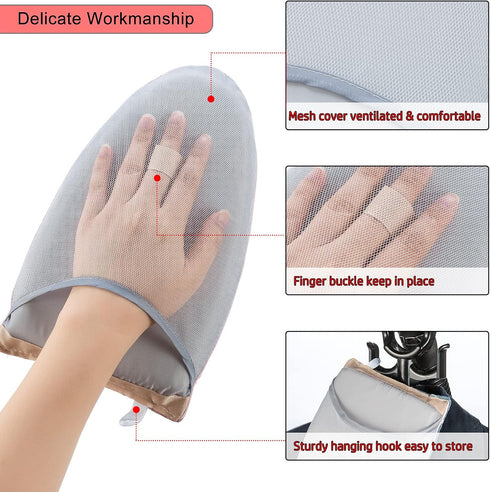 CINPIUK Garment Steamer Ironing Gloves Anti Steam Glove Heat Resistant Garment Steamer Mitt, Garment Steamer Accessories for Clothes?Pink...