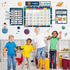 122pcs Cartoon Space Classroom Calendar Bulletin Board Set with Seasons Weather Festival I Feel Days of The Week for Classroom Back to School Deco...