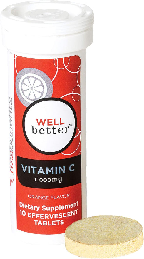 Vitamin C + Zinc Dissolvable Supplement with Orange Flavor - 1000mg Tablets Release as Powder in Liquid - Perfect for Kids and Adults That Struggl...