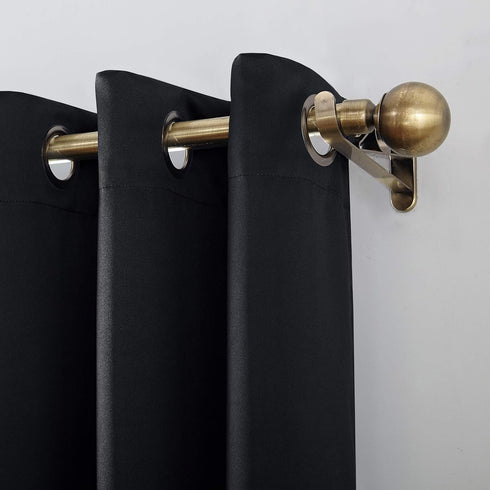 Sun Zero Nordic Theater Grade Extreme 100% Blackout Grommet Curtain Single Panel, 52" x 63", Black...