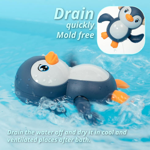 Bath Toys Wind up Backstroke Swimming Penguins for Kids 18M+ (Blue)...