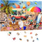 500 Piece Puzzle for Adults, Dog 500 Jigsaw Puzzles Thanksgiving Christmas Puzzles Funny Puppy Beach Party Puzzles...