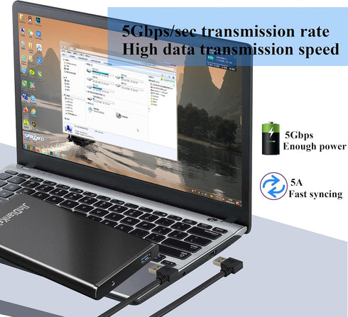 2 Pack Left & Right Angle USB 3.0 A Cable 90 Degree USB 3.0 Type A Male Transferring Data and Charging Extension Cable for Hard Drive,Printers,Mod...