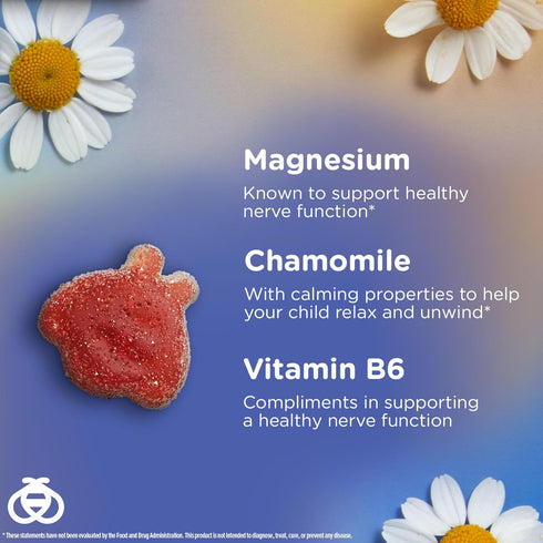 Zarbee's Children's Calm Gummy, Supports a Calm Mind & Body for Kids Ages 5+, Made with Magnesium, Chamomile & Vitamin B6, Natural Raspberry Flavo...