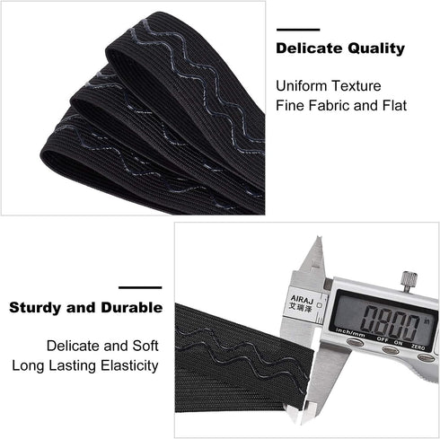 BENECREAT 10-Yard Non-Slip Silicone Elastic Band (1 Inch Wide) - Durable, Stretchable for Underwear, Sportswear & DIY Sewing...