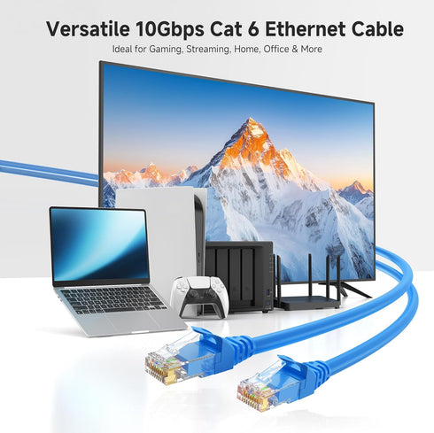 Cable Matters 10Gbps Snagless Cat 6 Ethernet Cable - 35ft, Cat 6 Cable, Cat6 Cord, Ethernet Cord, Blue...