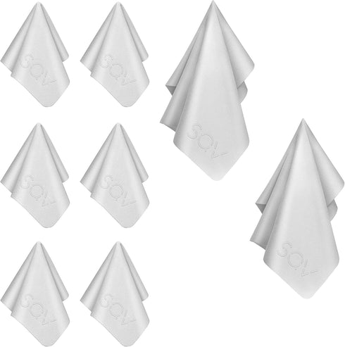 Premium Microfiber Cleaning Cloth 6x6 & 12x12 - Extra Soft Suede Feel Lint Free Cloths for Eyeglasses & Glass - Compatible with iPad, iPhone, Tabl...