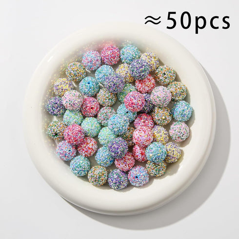 20mm Rhinestone Beads Shine Disco Ball Beads Easter Chunky Bubblegum Beads Crystal Round Beads for Pen Bag Chain Jewelry Making (Color-1)...