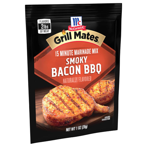 McCormick Grill Mates Smoky Bacon BBQ 3-In-1 Seasoning Mix, 1 oz (Pack of 12)...