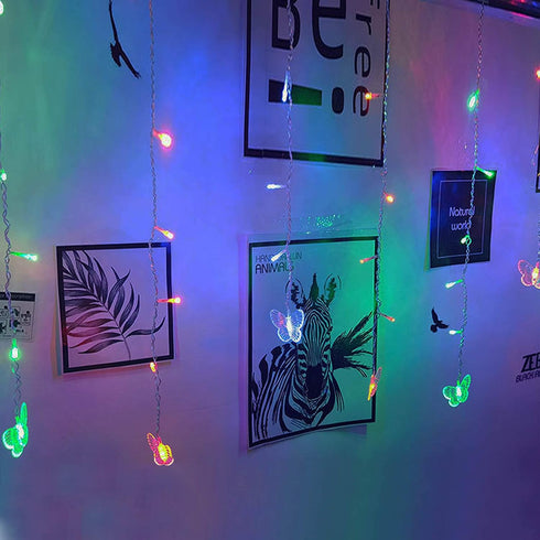 Butterfly Curtain Fairy Light, 8 Modes 120 LED USB Window Firefly Twinkle Timer String Lights 24 Butterflies with Remote, Waterproof Copper Wire f...