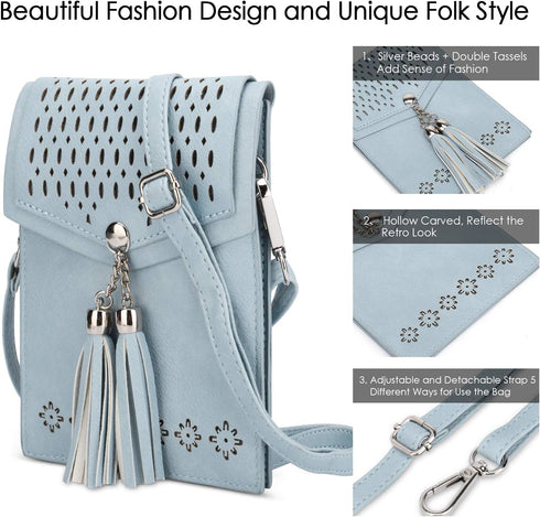seOSTO Womens Small Crossbody Bag For Woman, Tassel Wallet Purse?Gifts For Teenage Girls...