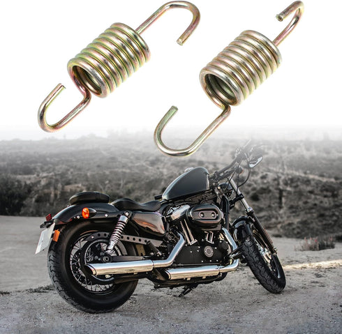 X AUTOHAUX 2pcs 6cm Length Gold Tone Plated Steel Motorcycle Brake Pedal Return Spring for Suzuki...