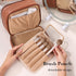 Pocmimut Makeup Bag,PU Leather Large Clear Makeup Bag Double Layer Travel Makeup Bag with Make Up Brush Bag Travel Essentials Organizers(Brown)...