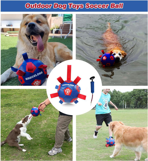 Soccer Ball For Dogs - Dog Soccer Ball With Straps - Dog Toy Ball - Herding Dog Ball - Interactive Ball For Dogs - Dog Soccer Ball Indestructible ...