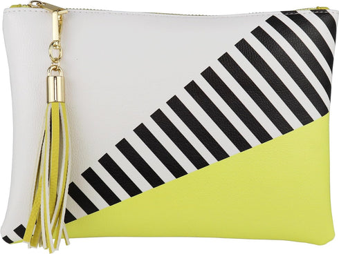B BRENTANO Vegan Clutch Bag Pouch with Tassel Accent...