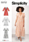 Simplicity Misses' V-Neck Empire Dress Sewing Pattern Kit, Code S9702, Sizes 18-20-22-24-26, Multicolor...