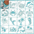 15 Pieces Ocean Stencils Reusable Sea Turtle Seahorse Templates Dolphin Octopus Stencils Summer Tropical Beach Stencils for Painting on Wood DIY C...