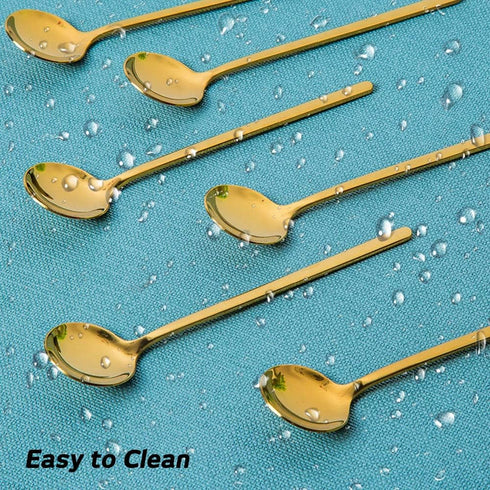 Pack of 6, Gold Plated Stainless Steel Espresso Spoons,lyfLux Mini Teaspoons Set for Coffee Sugar Dessert Cake Ice Cream Soup Antipasto Cappuccino...