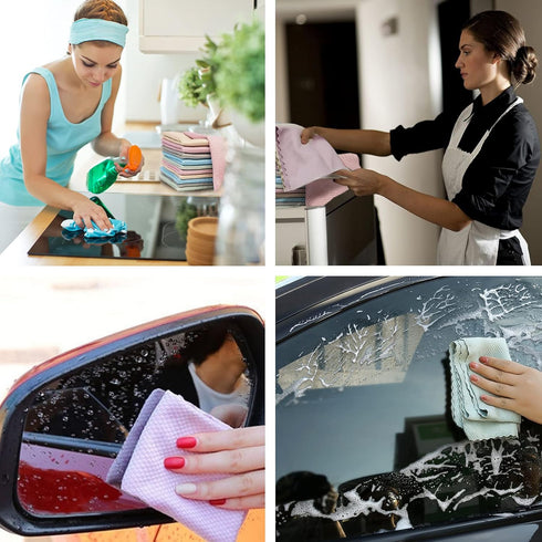 5Pcs Nanoscale Cleaning Cloth, Easy Clean Cloth, Fish Scale Microfiber Easycleanco Cloth, Reusable Lint Free Rags for Glass No Watermark or Streak...