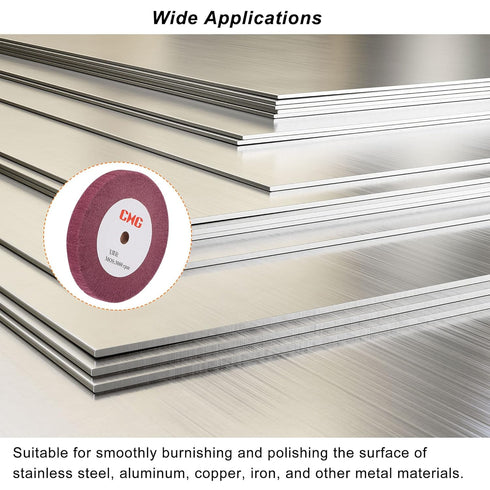uxcell 200mm x 25mm 320 Grit Non-Woven Polishing Burnishing Wheel Nylon Wire Drawing Abrasive Flap Wheel for Stainless Steel Copper Red...