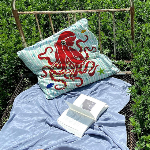 FINGERINSPIRE Octopus Pattern Stencil for Painting 11.8x11.8 inch Reusable Sea Creatures Craft Stencil Hollow Out Ocean Starfish Sea Fish Bubbles ...