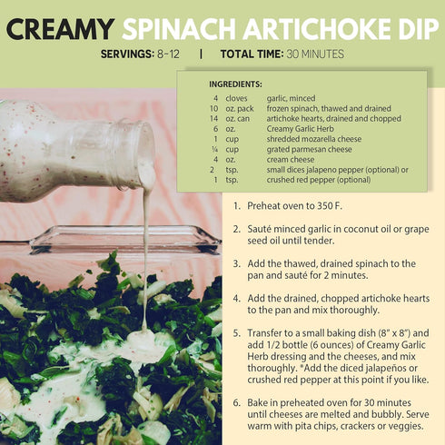 Creamy Garlic Herb Vinaigrette Dressing, Keto-Friendly Creamy Garlic Salad Dressing, Non-GMO & Low Sodium Salad Dressing by Brick House, 12 Oz...