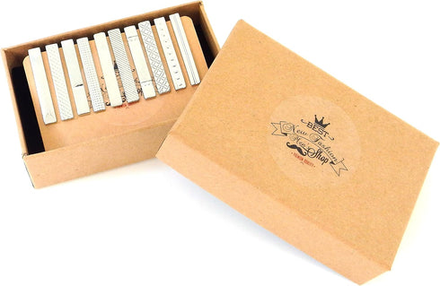 AnotherKiss Mens Skinny Tie Clip Set Fashion Jewelry, 10 Pieces of Silver Tone, 1.57 Inches...