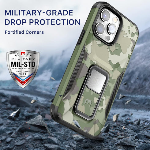MYBAT Pro Stealth Series Phone Case for iPhone 14 Pro Case with Stand 6.1",Support Magnetic Car Mount, Heavy Duty Military Grade Drop Protective R...