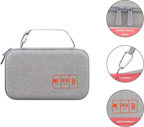 Canboc Hard Electronic Organizer Travel Case Electronics Accessories Cable Gadget Wire Storage Bag Double Layer Shockproof Box for Charger, Cord, ...