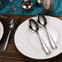 KEAWELL Premium Louis Hammered Serving Spoons, 18/10 Stainless Steel, Fine Spoon Set with Squared Edge, Dishwasher Safe, Silver Serving utensils (...