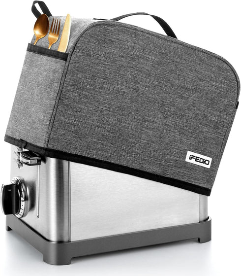 2 Slice Toaster Cover with Pockets, Small Appliance Cover can Hold Jam Spreader Knife & Toaster Tongs, Dust and Fingerprint Protection, Machine Wa...