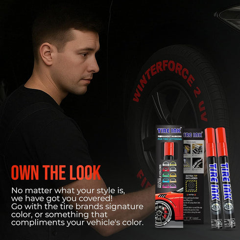 Color Tire Paint Pen - Waterproof Permanent Paint pens for Car Wheels Lettering | Car Wash Safe and Durable | Made in Japan...