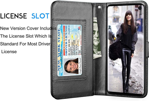 Tekcoo for Galaxy S10 Plus Case, for S10 Plus Wallet Case/PU Leather Case, Luxury Cash Credit Card Slots Holder Carrying Folio Flip Cover [Detacha...